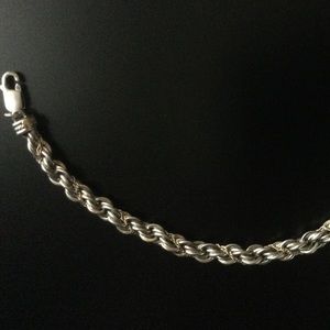 Elegant Silver Rope Bracelet